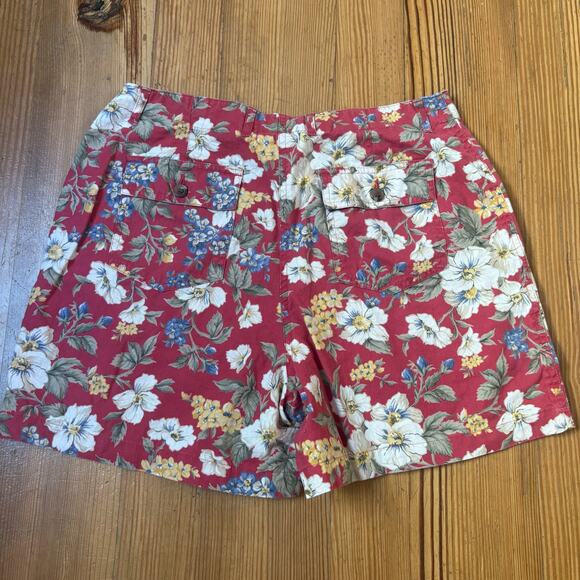 Jones New York 90s red floral linen blend shorts SIZE 12P - Picture 5 of 5